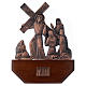 Vía Crucis latón cobreado en madera 15 estaciones 24 x 30 cm s8