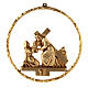 Way of the cross, 15 stations 22cm diameter in golden brass s6