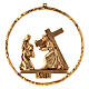 Way of the cross, 15 stations 22cm diameter in golden brass s8
