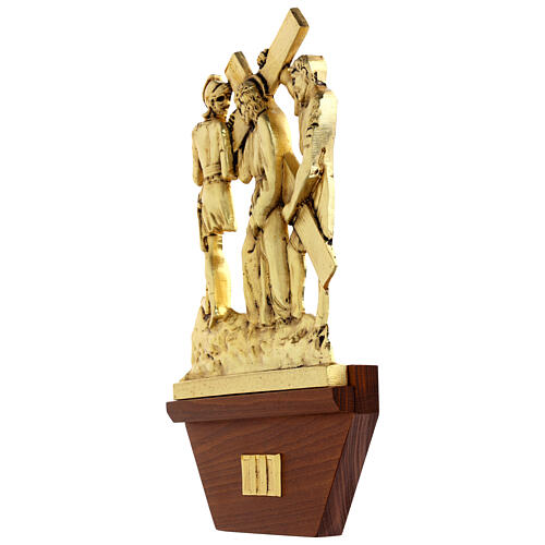Via Crucis 15 stazioni 24x42 cm legno ottone dorato 16