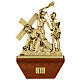 Via Crucis 15 stazioni 24x42 cm legno ottone dorato s3
