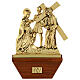 Via Crucis 15 stazioni 24x42 cm legno ottone dorato s4