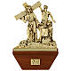 Via Crucis 15 stazioni 24x42 cm legno ottone dorato s6