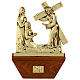 Via Crucis 15 stazioni 24x42 cm legno ottone dorato s8