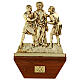Via Crucis 15 stazioni 24x42 cm legno ottone dorato s10