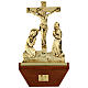 Via Crucis 15 stazioni 24x42 cm legno ottone dorato s12