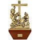 Via Crucis 15 stazioni 24x42 cm legno ottone dorato s13