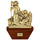 Via Crucis 15 stazioni 24x42 cm legno ottone dorato s15