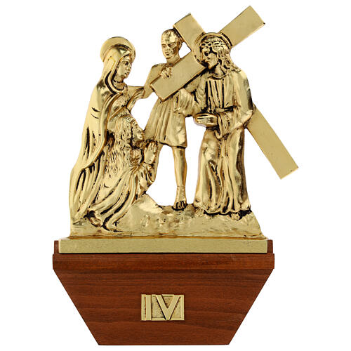 15 Stations of the Cross, 24x42cm in wood and golden brass 4