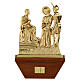 15 Stations of the Cross, 24x42cm in wood and golden brass s1