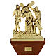 15 Stations of the Cross, 24x42cm in wood and golden brass s2