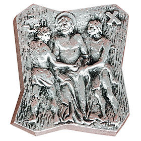 14 Stations of the Cross, 13x11cm silver brass