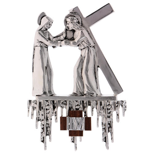 Via Crucis, 15 stations in silver brass 26x31cm 4