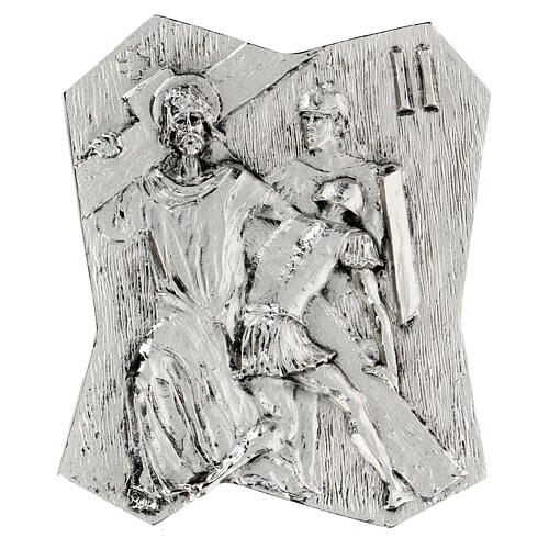 Vía Crucis latón plateado 14 estaciones 22 x 18 cm 2