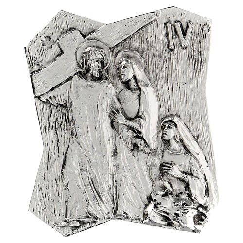 Vía Crucis latón plateado 14 estaciones 22 x 18 cm 4
