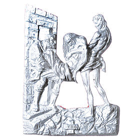 Stations of the Cross in silver-plated brass, 14 stations 60x50cm
