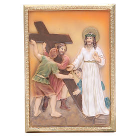 Vía Crucis 14 estaciones resina 16,5 x 11,5 cm