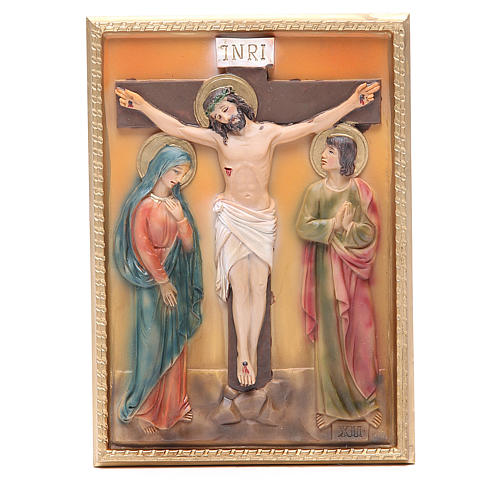 Vía Crucis 14 estaciones resina 16,5 x 11,5 cm 12