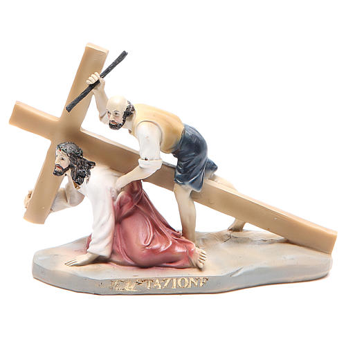 Way of the Cross, 14 stations in resin, 8-10 cm 3
