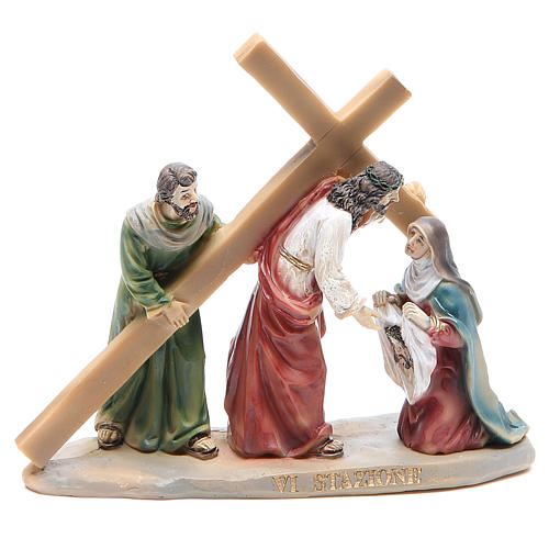 Way of the Cross, 14 stations in resin, 8-10 cm 6