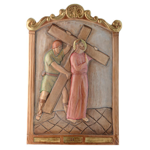 Stations of the Cross wooden relief, painted 2
