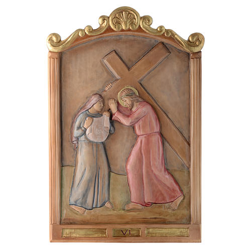 Stations of the Cross wooden relief, painted 6