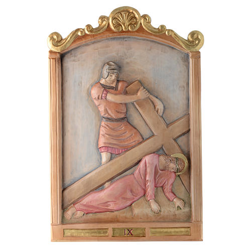 Stations of the Cross wooden relief, painted 9