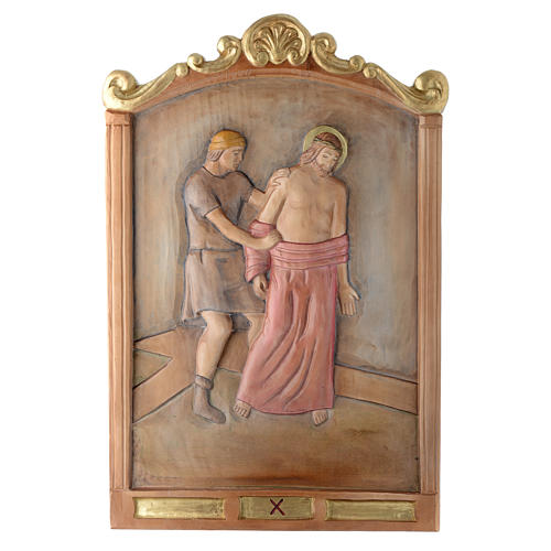 Stations of the Cross wooden relief, painted 10