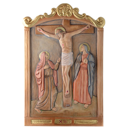 Stations of the Cross wooden relief, painted 12