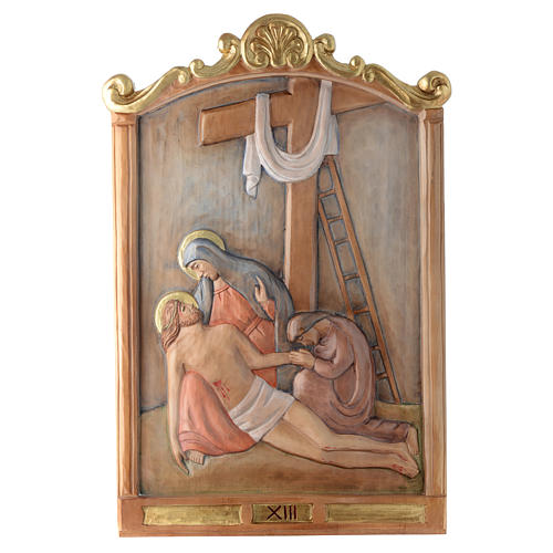 Stations of the Cross wooden relief, painted 13