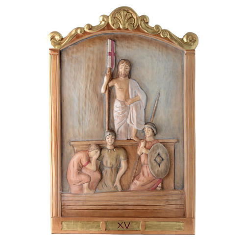 Stations of the Cross wooden relief, painted 15