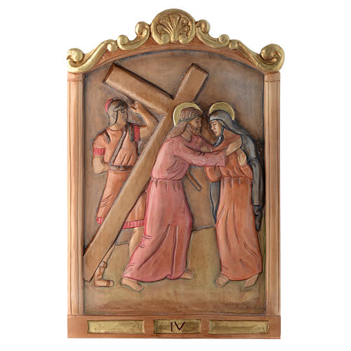 Via Crucis 15 Stazioni in rilievo legno colorato 4