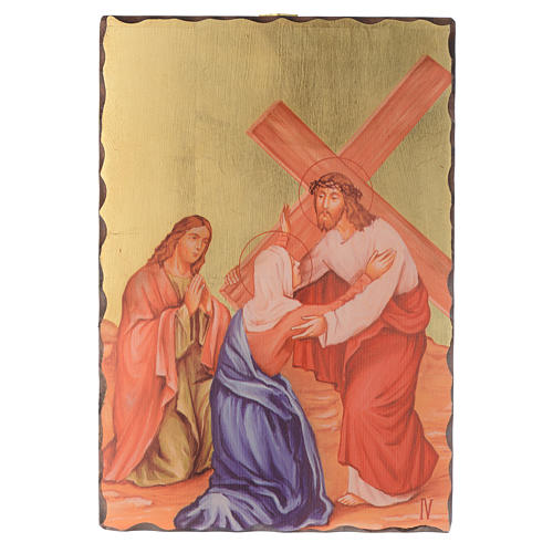 Via crucis paintings serigraphed in wood 30x20 cm 4