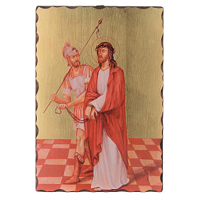 Via crucis paintings serigraphed in wood 30x20 cm