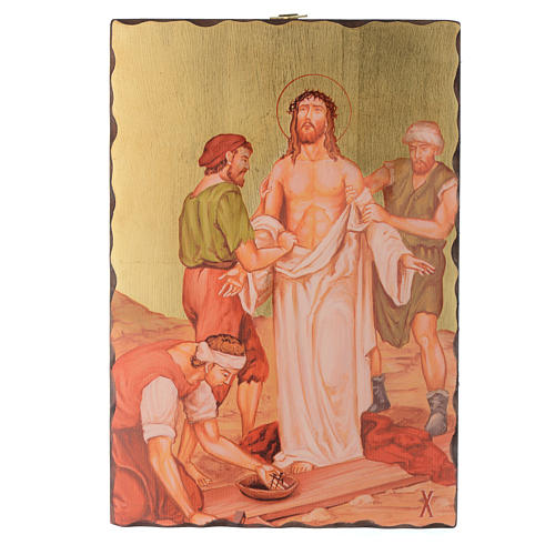 Via crucis paintings serigraphed in wood 30x20 cm 10