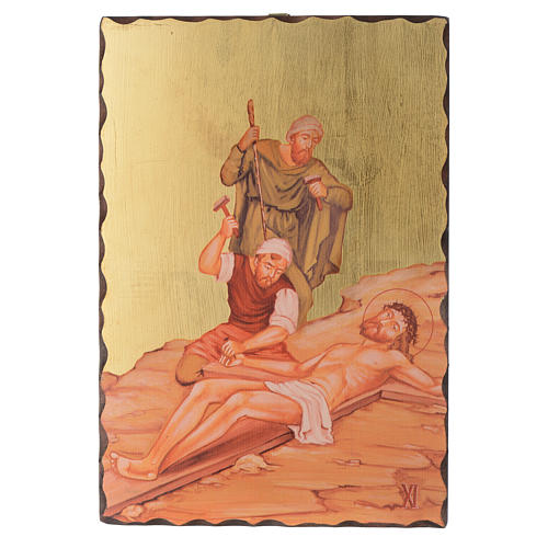 Via crucis paintings serigraphed in wood 30x20 cm 11