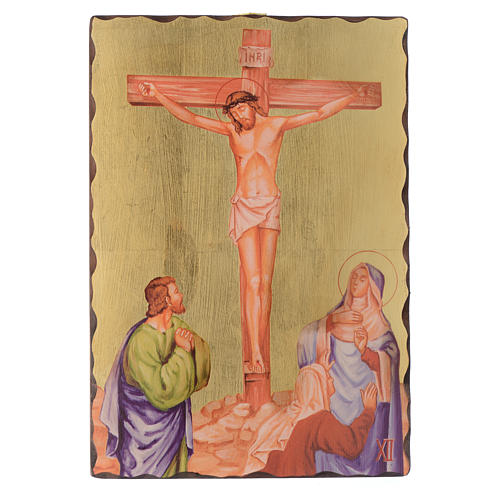 Via crucis paintings serigraphed in wood 30x20 cm 12