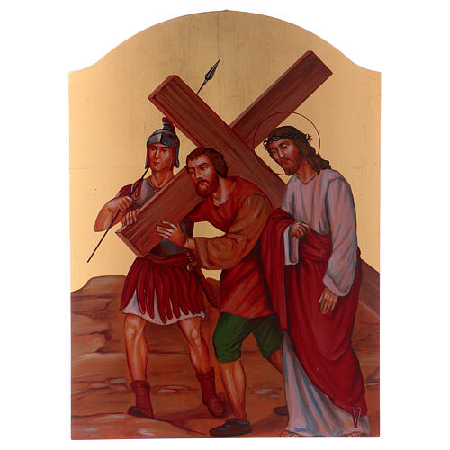 Silkscreen printed Way of the Cross 44x32 cm Italy 5