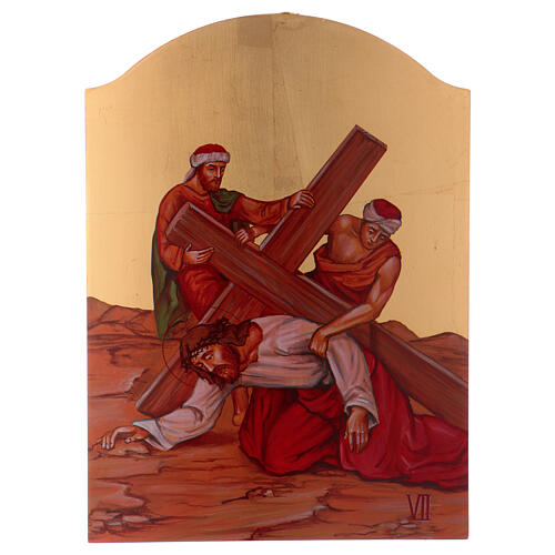 Silkscreen printed Way of the Cross 44x32 cm Italy 7