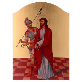 Silk-printed Way of the Cross 32x22 cm Italy