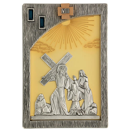 Way of the Cross, 14 bicolour Stations, casted brass 30x20 cm 10