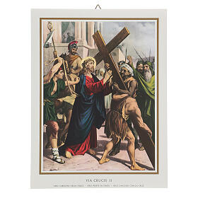 Printed on wood Way of the Cross 14 stations 12x9 in