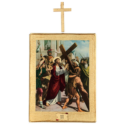 Way of the Cross, 15 stations, printed on wood 30x25 cm 3