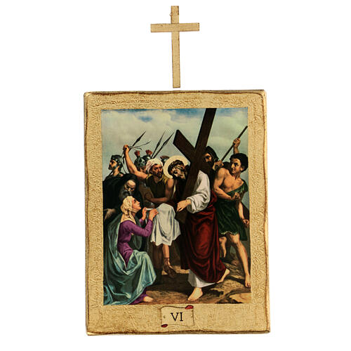 Way of the Cross, 15 stations, printed on wood 30x25 cm 7
