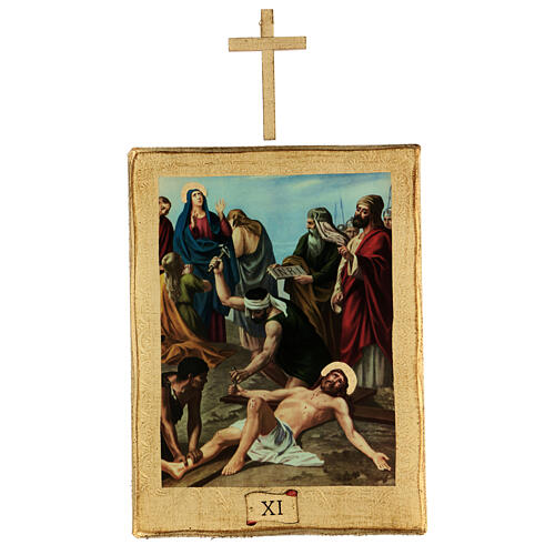 Way of the Cross, 15 stations, printed on wood 30x25 cm 12