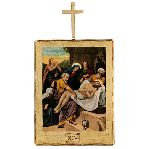 Way of the Cross, 15 stations, printed on wood 30x25 cm 15