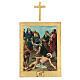 Vía Crucis impreso madera 15 estaciones con cruces 30x25 cm s11