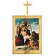 Vía Crucis impreso madera 15 estaciones con cruces 30x25 cm s13