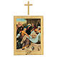 Vía Crucis impreso madera 15 estaciones con cruces 30x25 cm s14