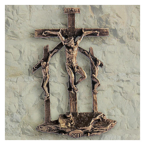 Vía Crucis 14 estaciones cuadritos impresión 17x17 cm Forex 3D Vía Dolorosa 2